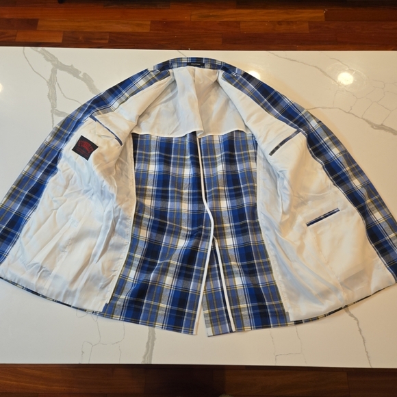 O'Connells Authentic Cotton Madras Plaid Gingham Sport Coat Blazer Mens 40R - Picture 9 of 14